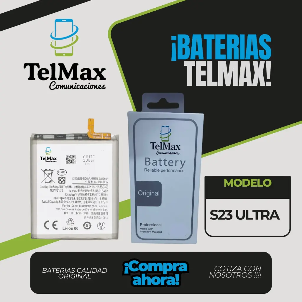 BATERIA PARA SAMSUNG S23 ULTRA (EB-BS918ABY) (Original)