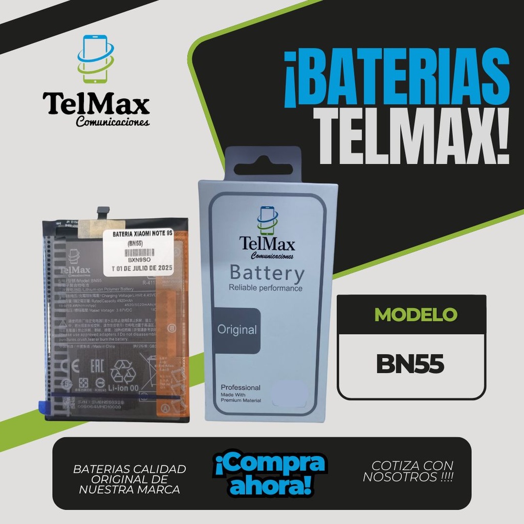 BATERIA PARA XIA NOTE 9S (BN55)