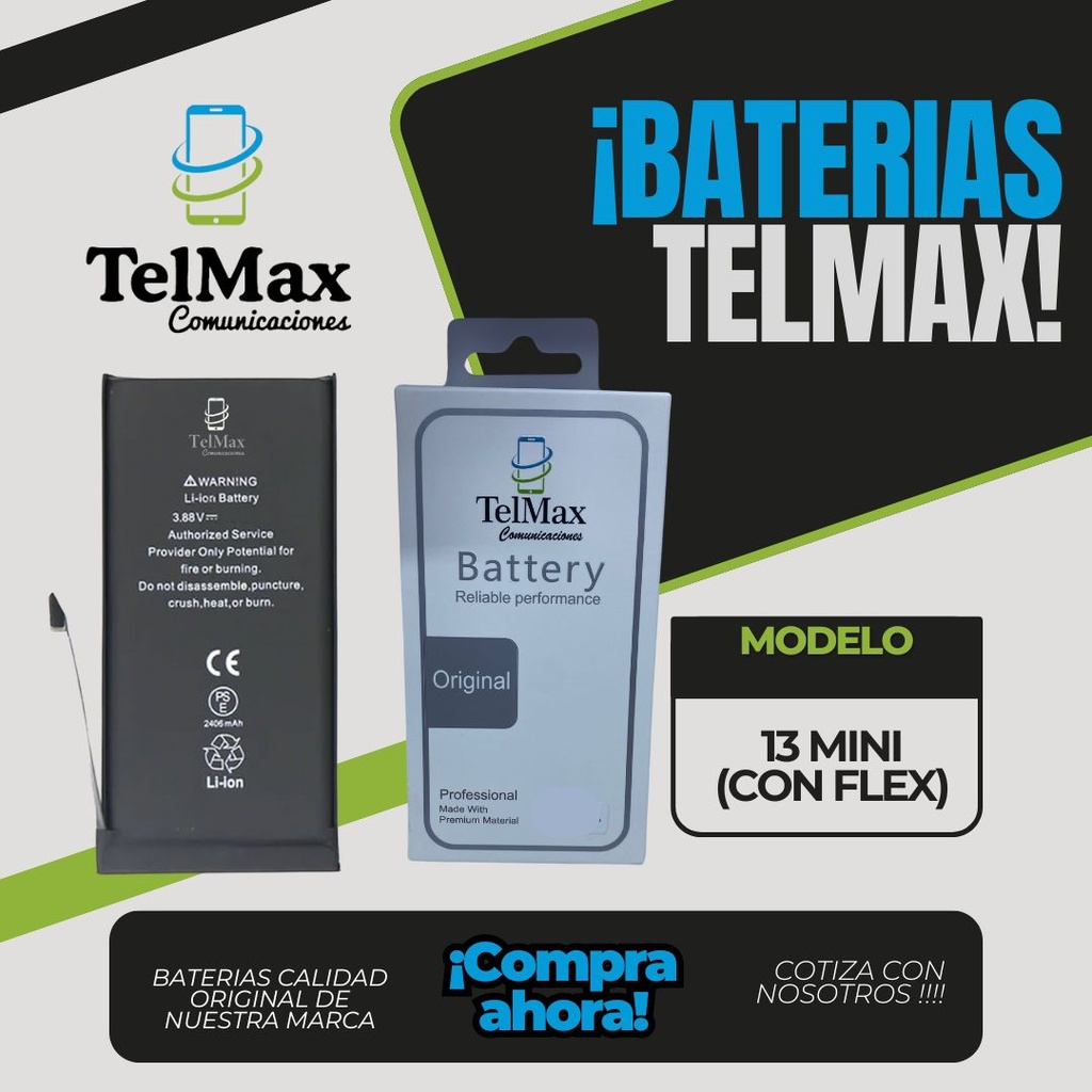 BATERIA IPHONE 13 MINI (CON FLEX)