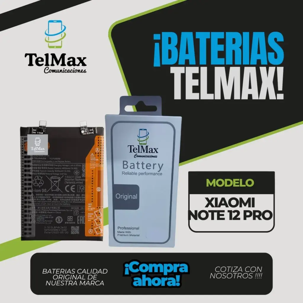 BATERIA PARA XIA NOTE 12 PRO/ NOTE 12T/ POCO X5 PRO (BP4K)(Original)