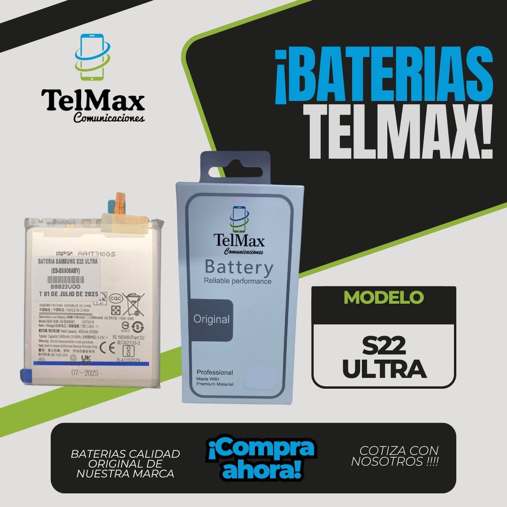 BATERIA PARA SAMSUNG S22 ULTRA (EB-BS908ABY)