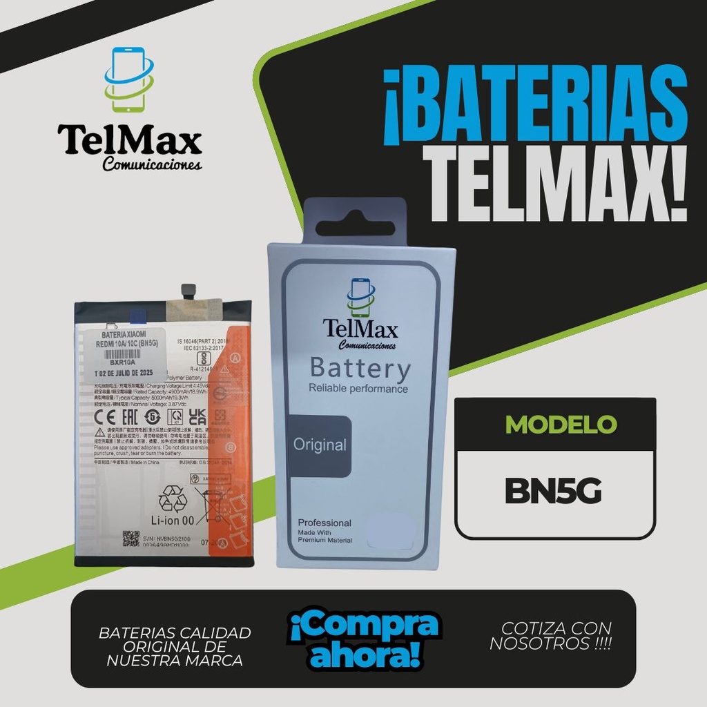 BATERIA PARA XIA REDMI 10A/ 10C (BN5G)