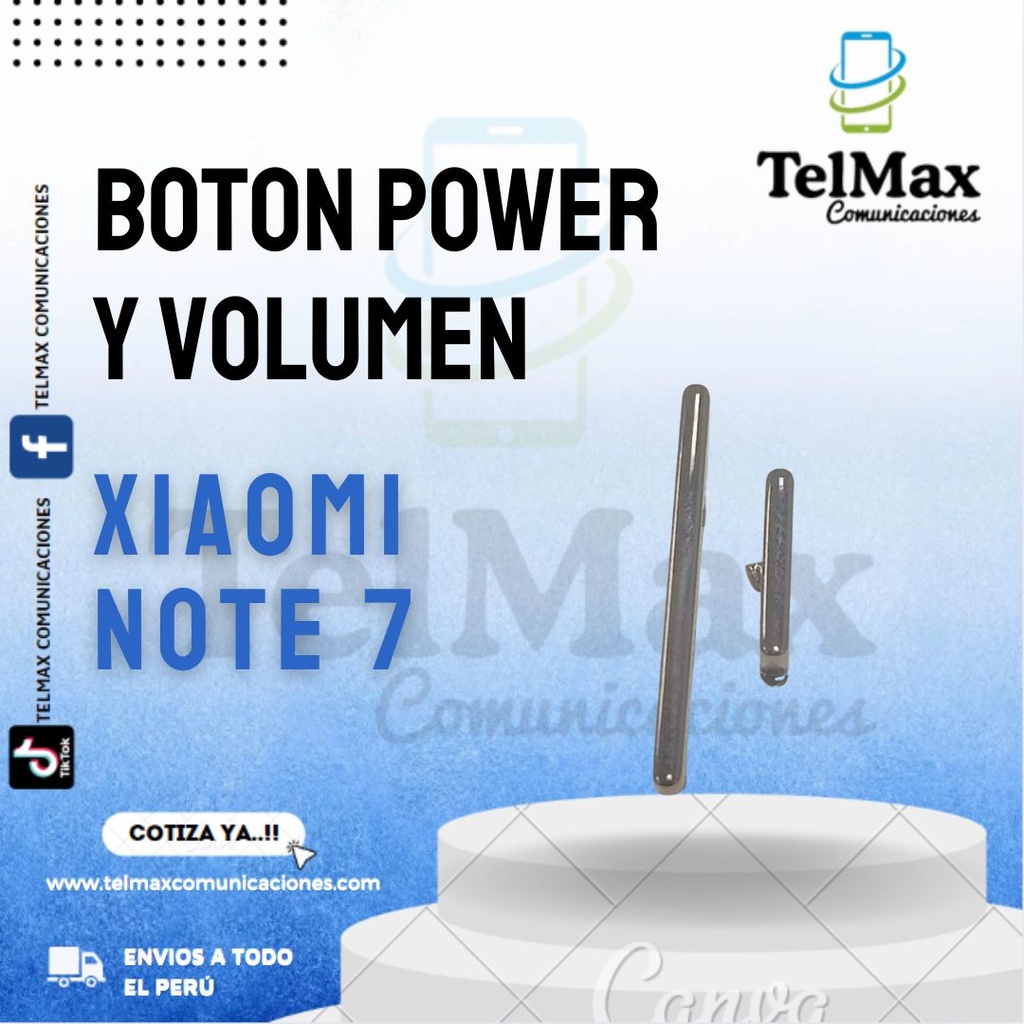 BOTON EXTERNO DE POWER Y VOMUNEN PARA XIA NOTE 7 