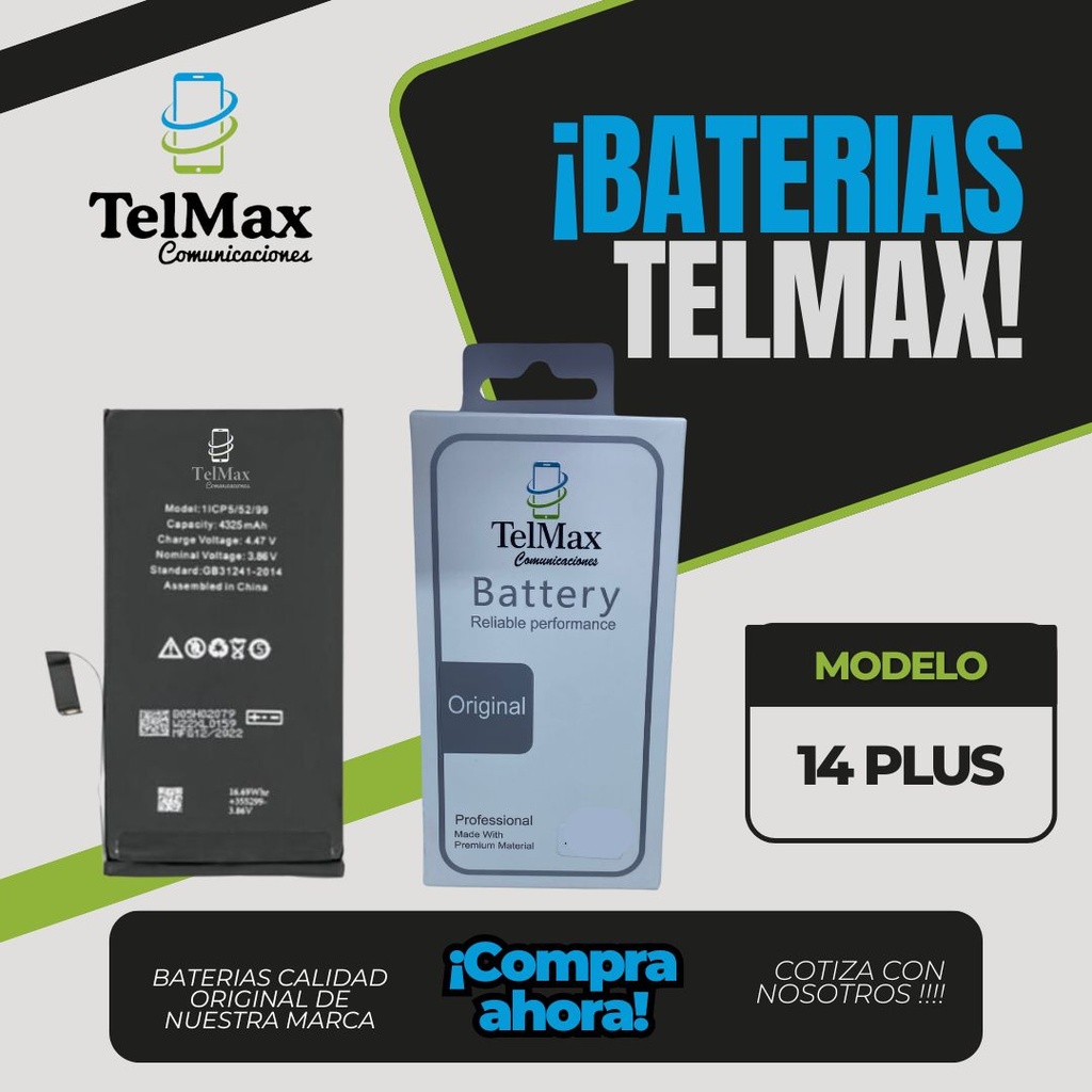 BATERIA IPHONE 14 PLUS (CON FLEX)(DIAGNOSTICO)