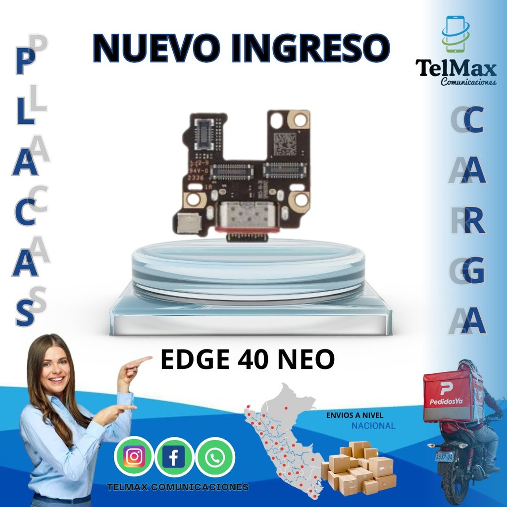 PLACA DE CARGA PARA MOTO EDGE 40 NEO