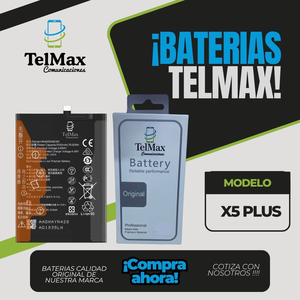 BATERIA PARA HONOR X5 PLUS/ X6A (HB466594EGW)