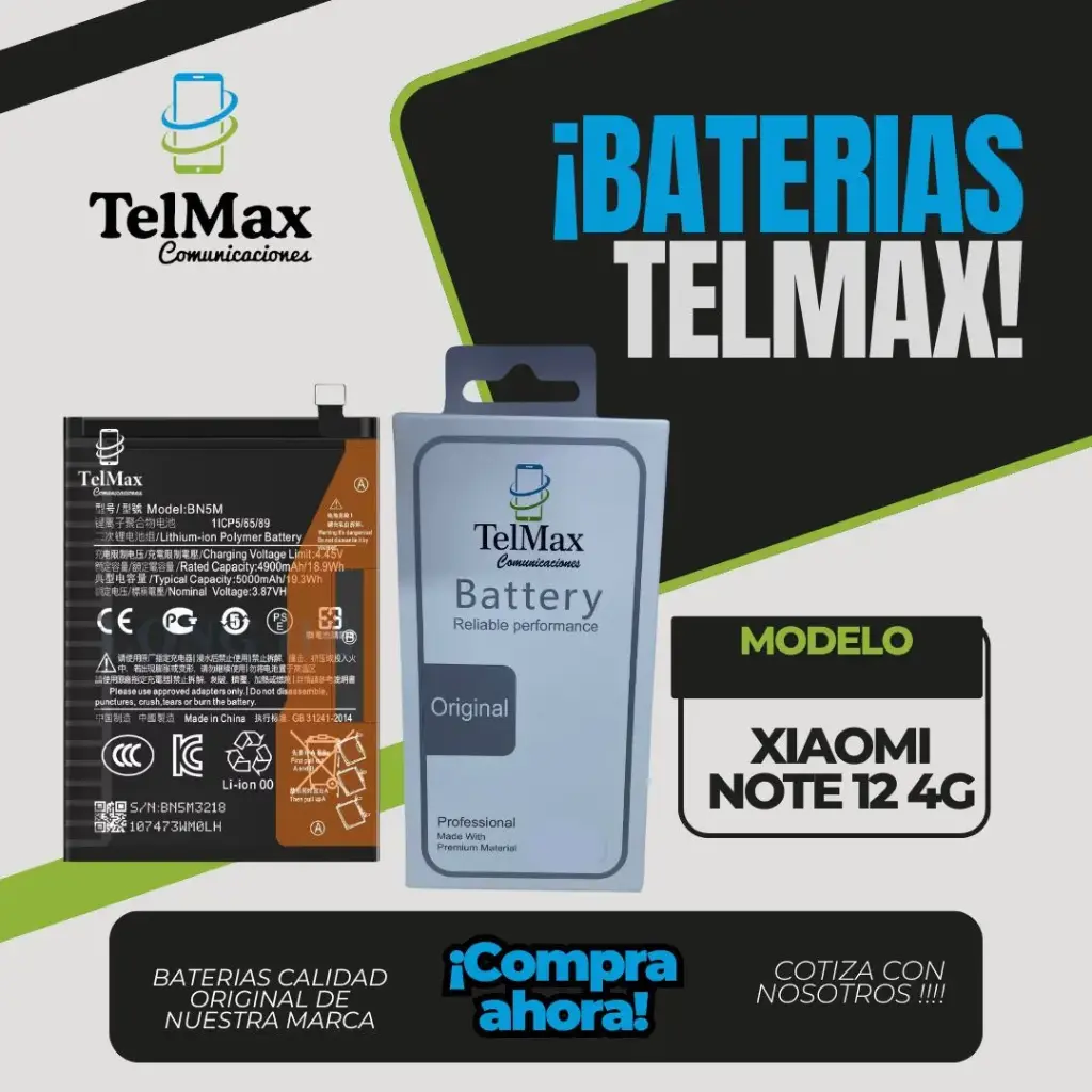 BATERIA PARA XIA NOTE 12 4G (BN5M)