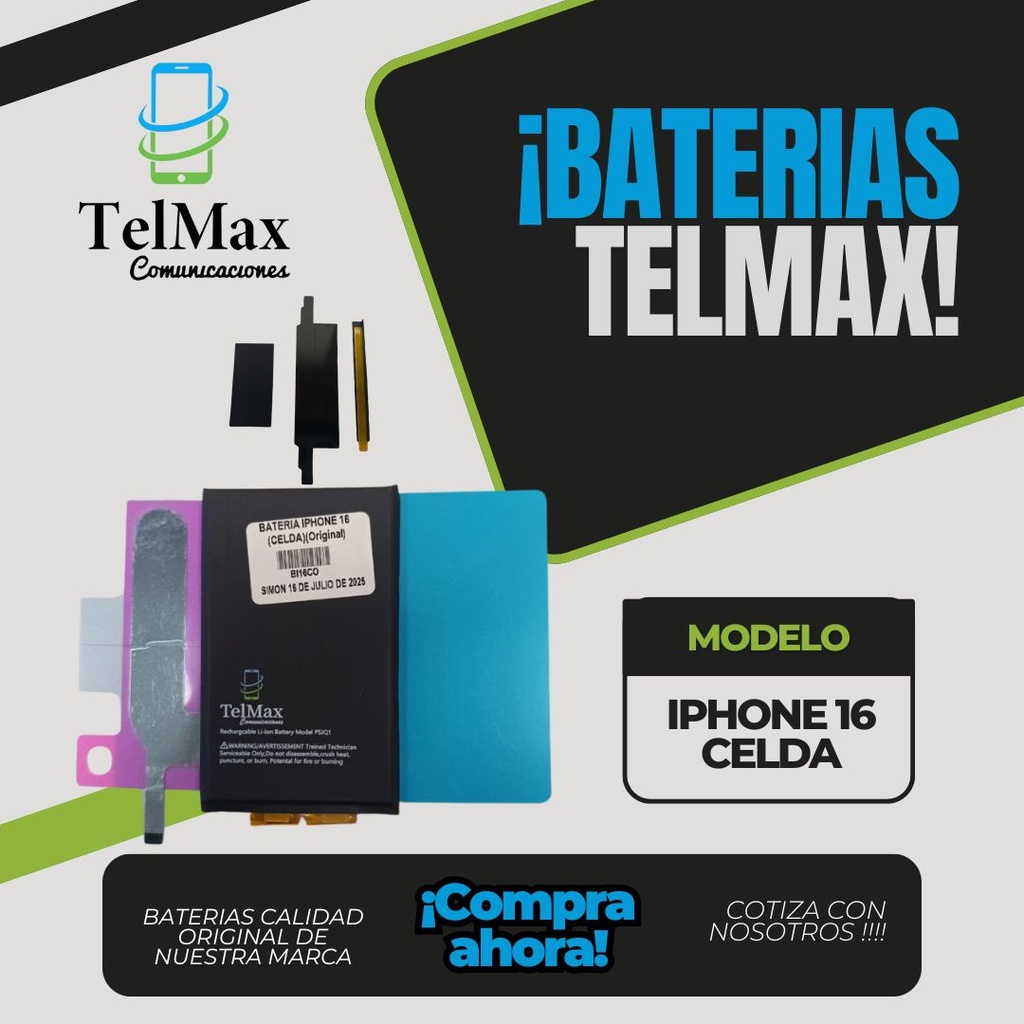 BATERIA IPHONE 16 (CELDA)(Original)