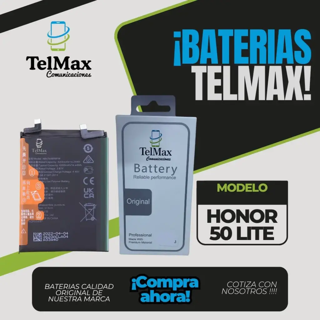 BATERIA PARA HONOR 50 LITE/ NOVA 8I (HB466589EFW)(ORIGINAL)