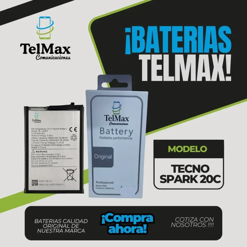 BATERIA PARA TECNO SPARK 20C (BL-49ST)(ORIGINAL)
