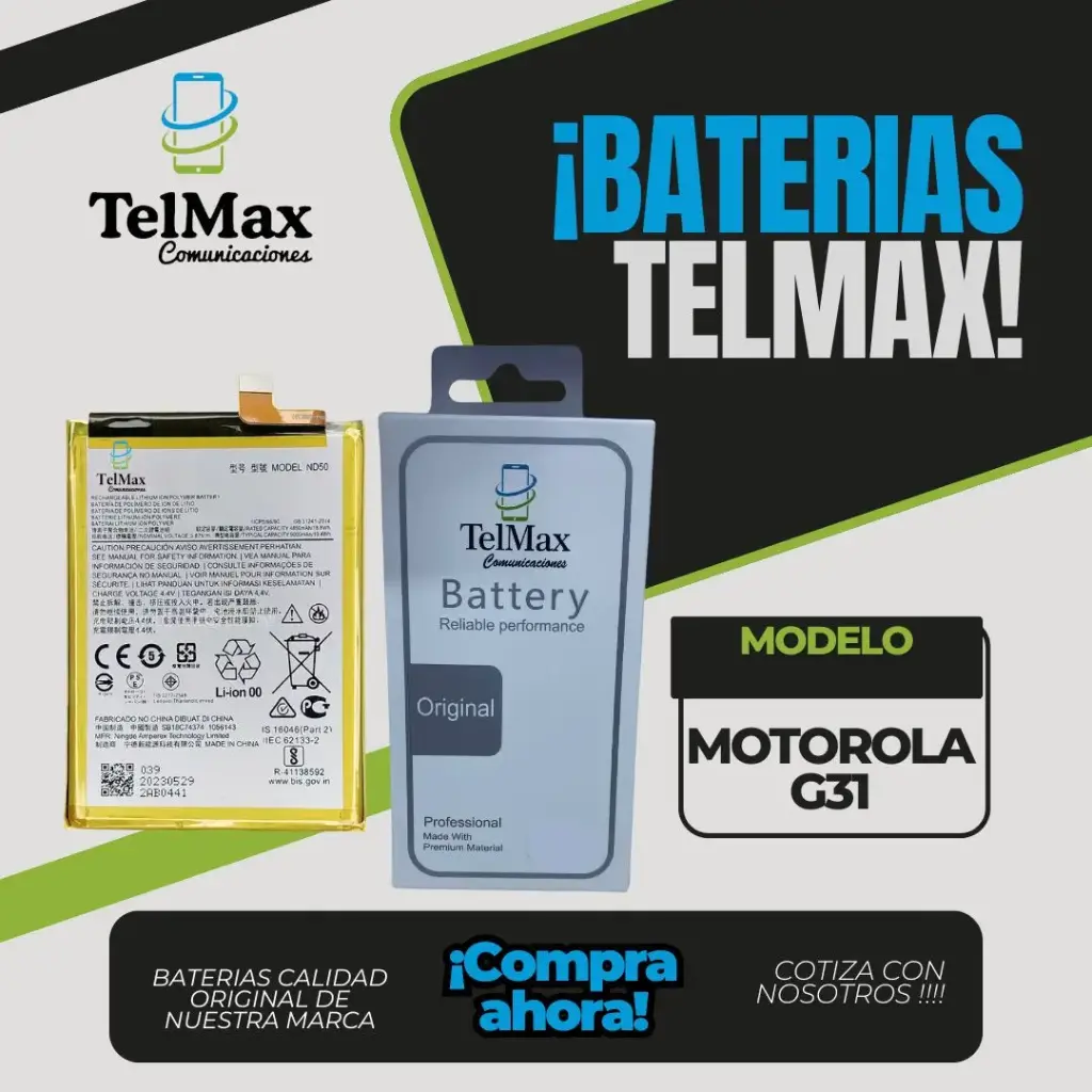 BATERIA PARA MOTO G31 (ND50)