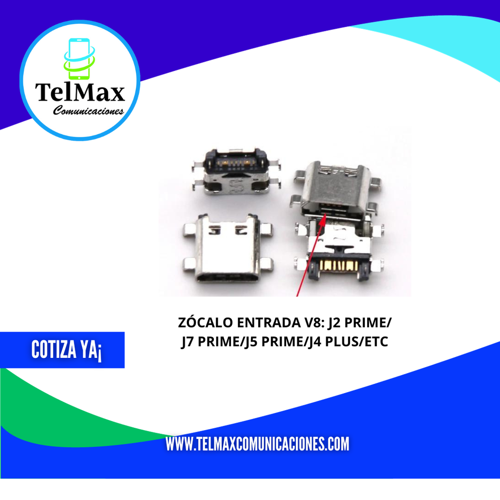 PIN DE ENTRADA V8: J2 PRIME/J7 PRIME/J5 PRIME/J5 2016/J7 2016/J4 PLUS