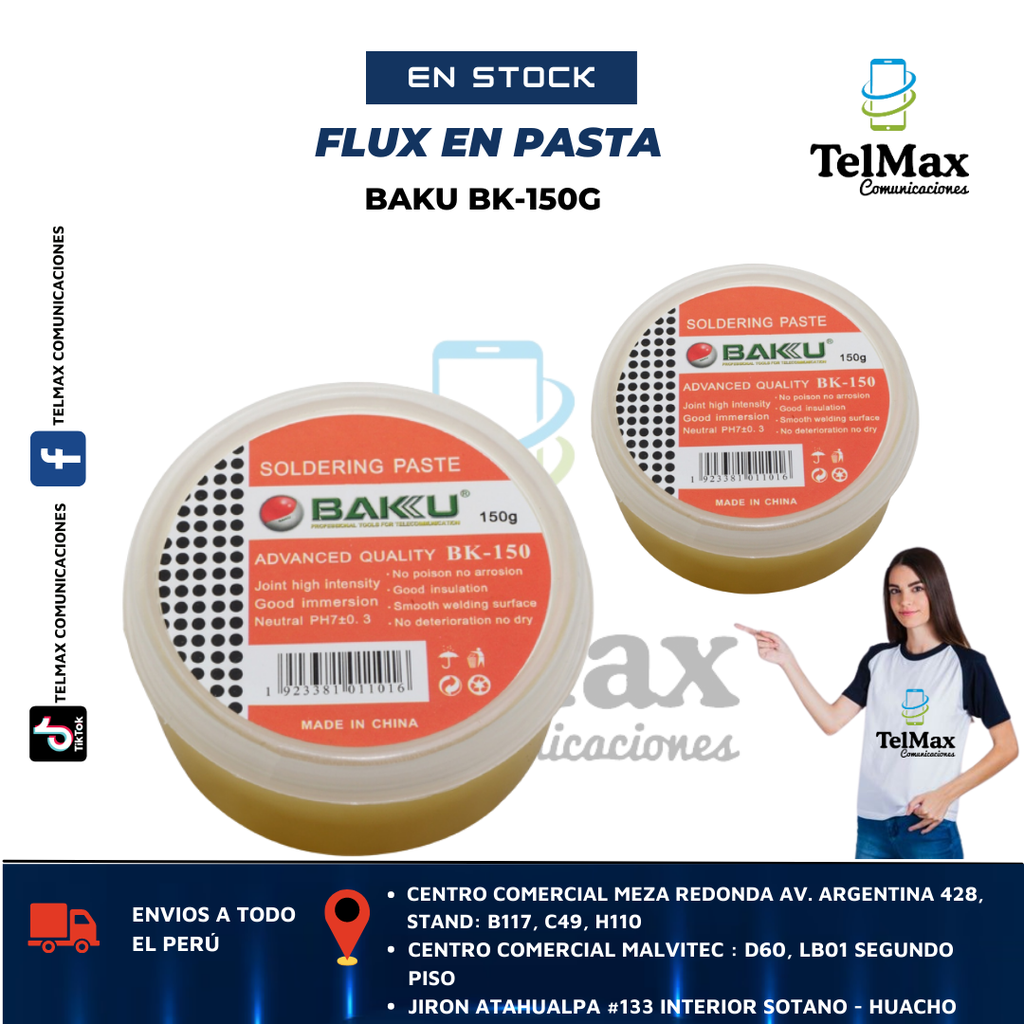 FLUX EN PASTA PARA SOLDADURA BAKU BK-150G