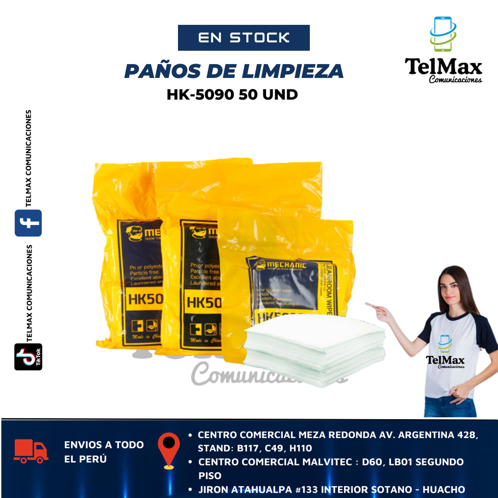 PAÑOS DE LIMPIEZA MECHANIC HK-5090 50 UND