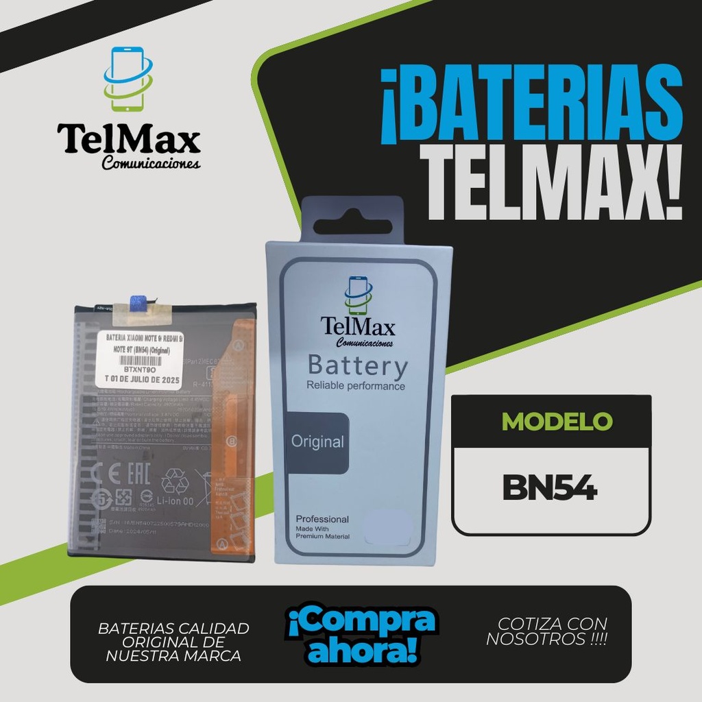 BATERIA PARA XIA NOTE 9/ REDMI 9 (BN54)