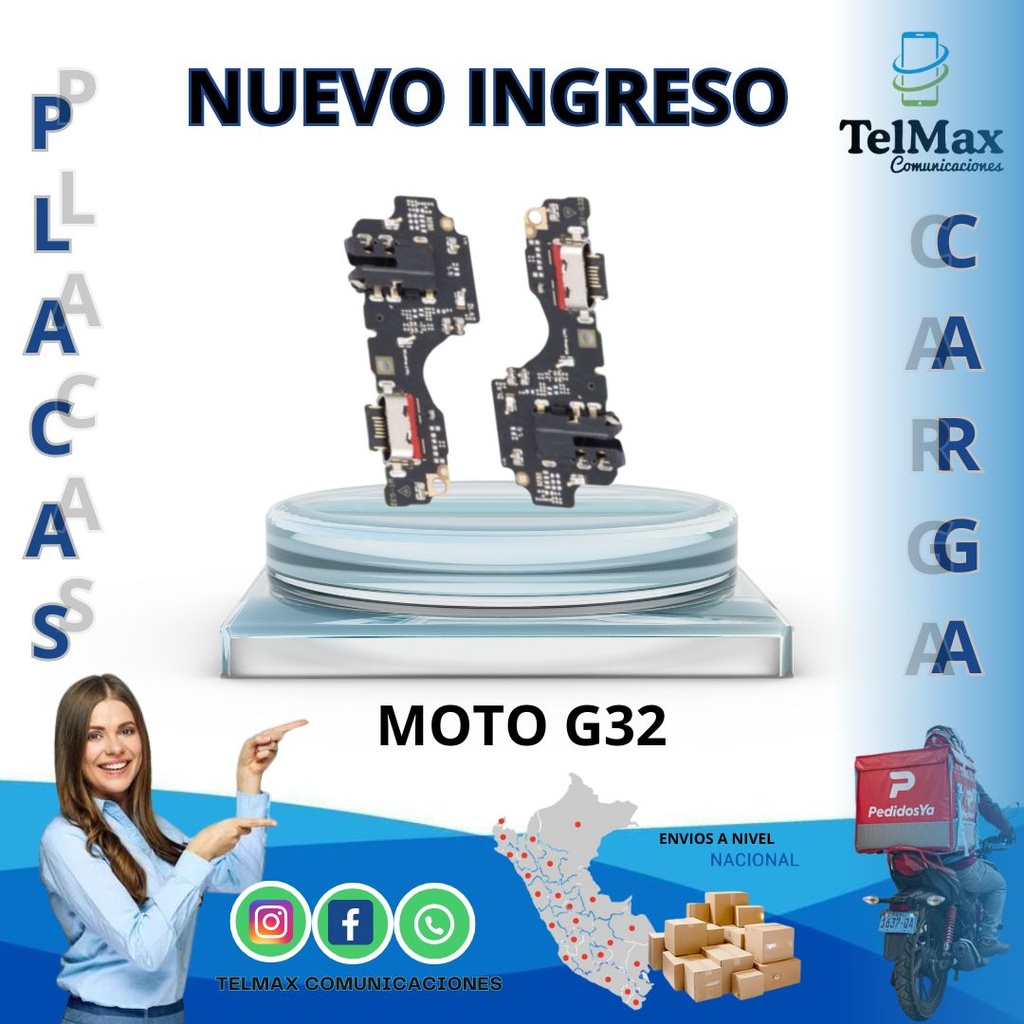 PLACA DE CARGA PARA MOTO G32