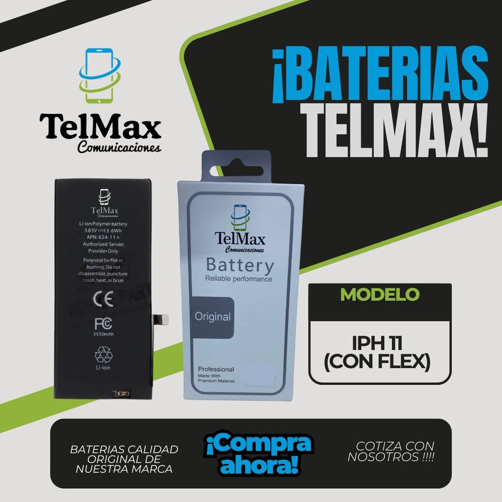 BATERIA IPHONE 11 (CON FLEX)