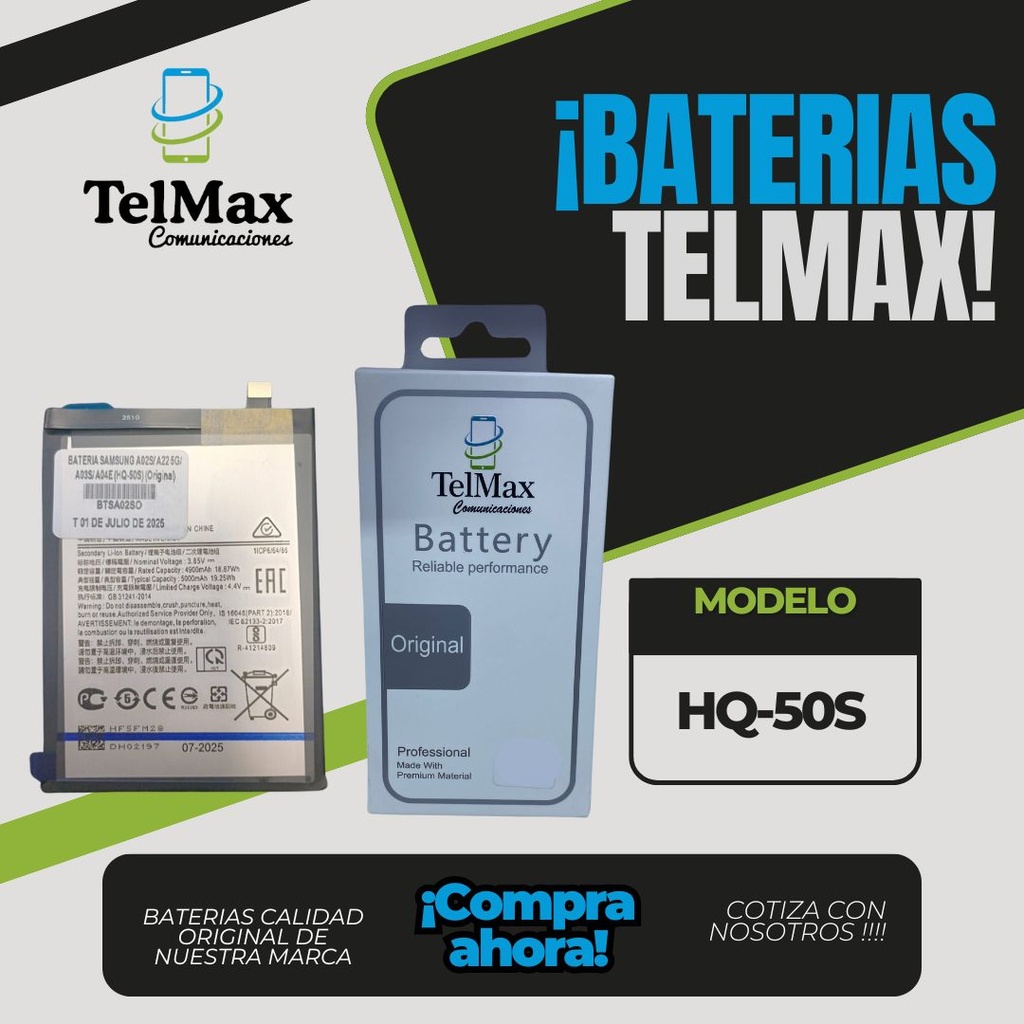 BATERIA PARA SAM A02S/ A22 5G/ A03S/ A04E (HQ-50S)