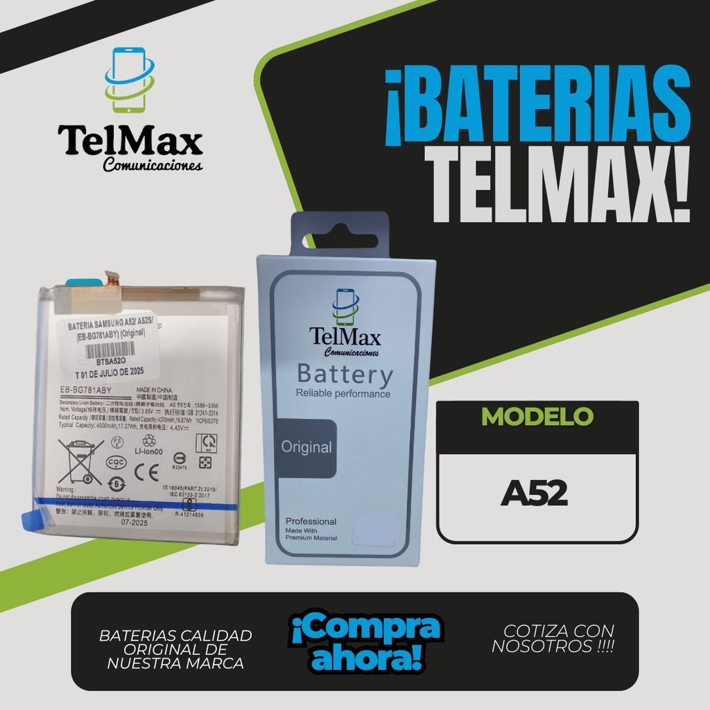 BATERIA PARA SAM A52/ A52S/ S20 FE (EB-BG781ABY)