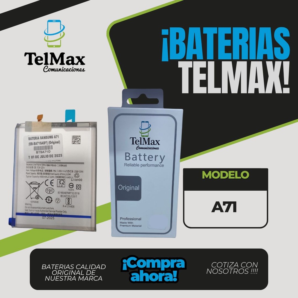BATERIA PARA SAMSUNG A71 (EB-BA715ABY)