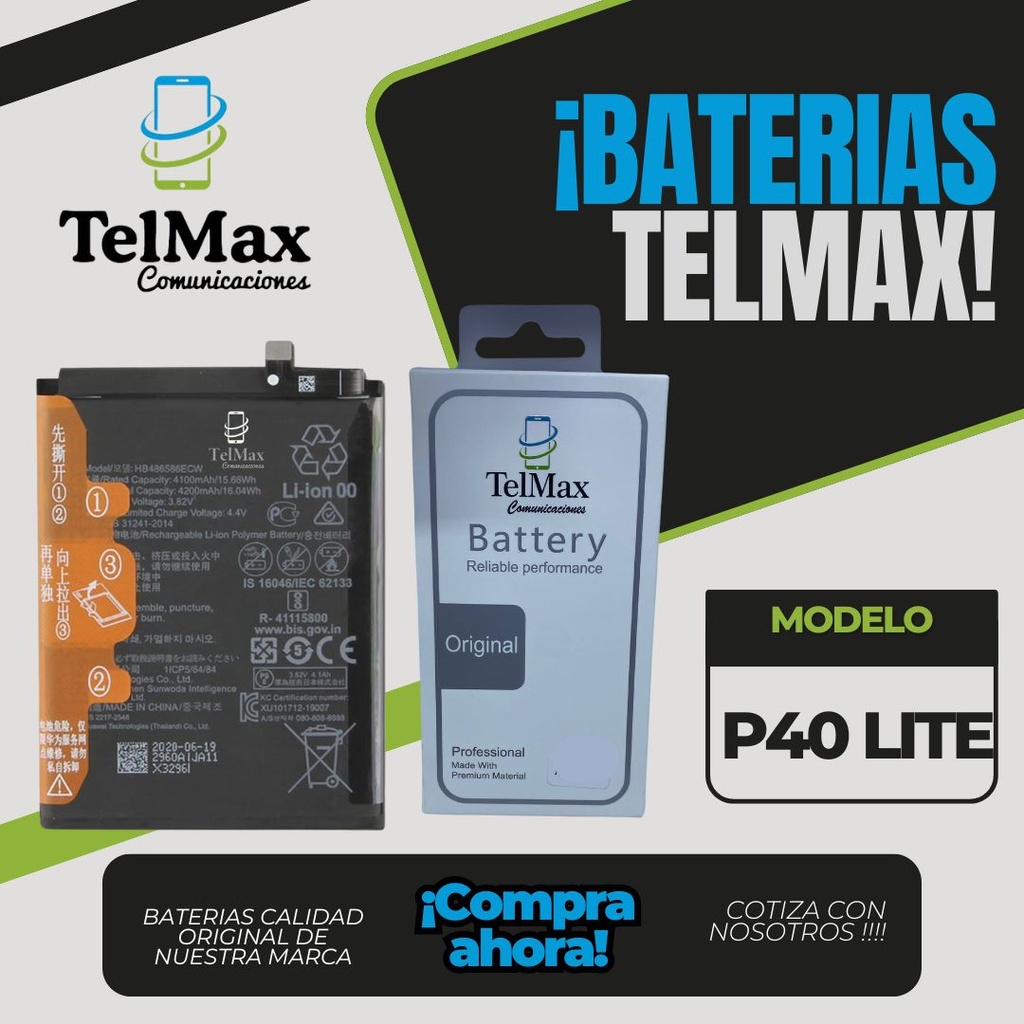 BATERIA PARA P40 LITE (HB486586ECW)