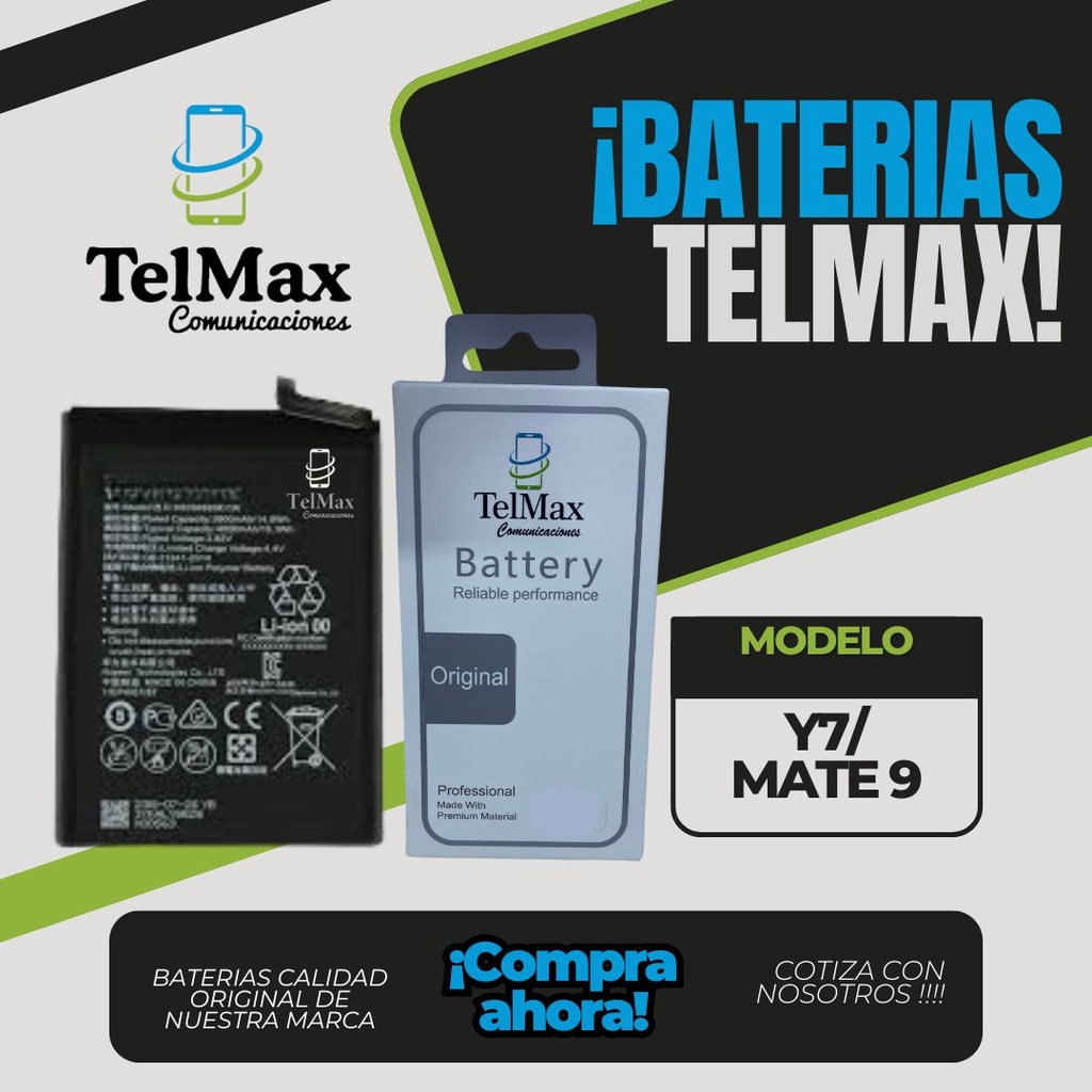 BATERIA PARA Y7/ MATE 9/ MATE 9 PRO/ Y7 2019 / Y8S/ Y7P/ Y9 2019 (HB396689ECW)
