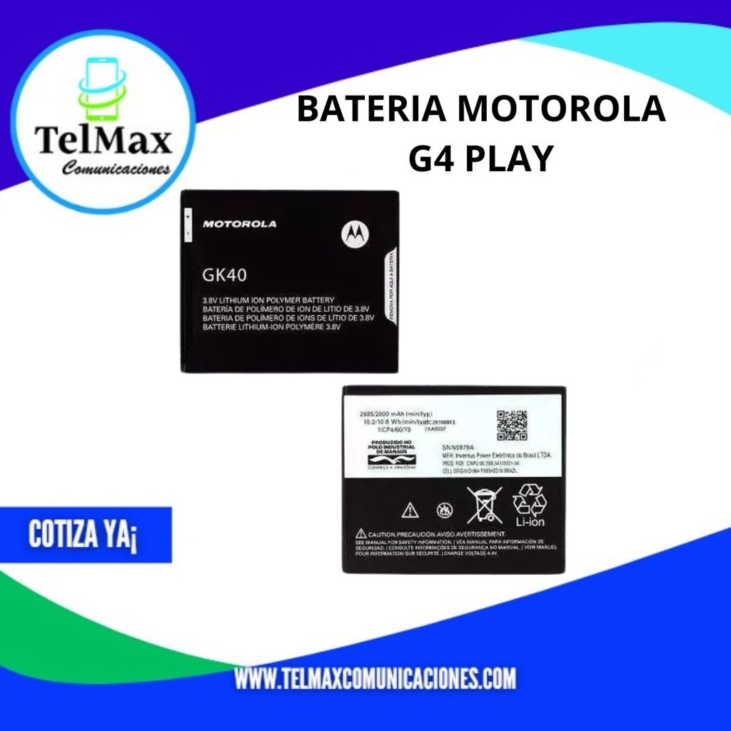 BATERIA MOTO G4 PLAY