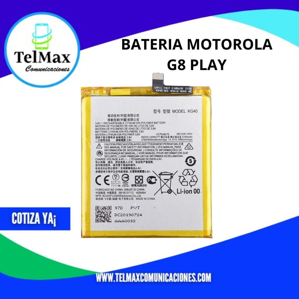 BATERIA MOTO G8 PLAY/ ONE MACRO (KG40)