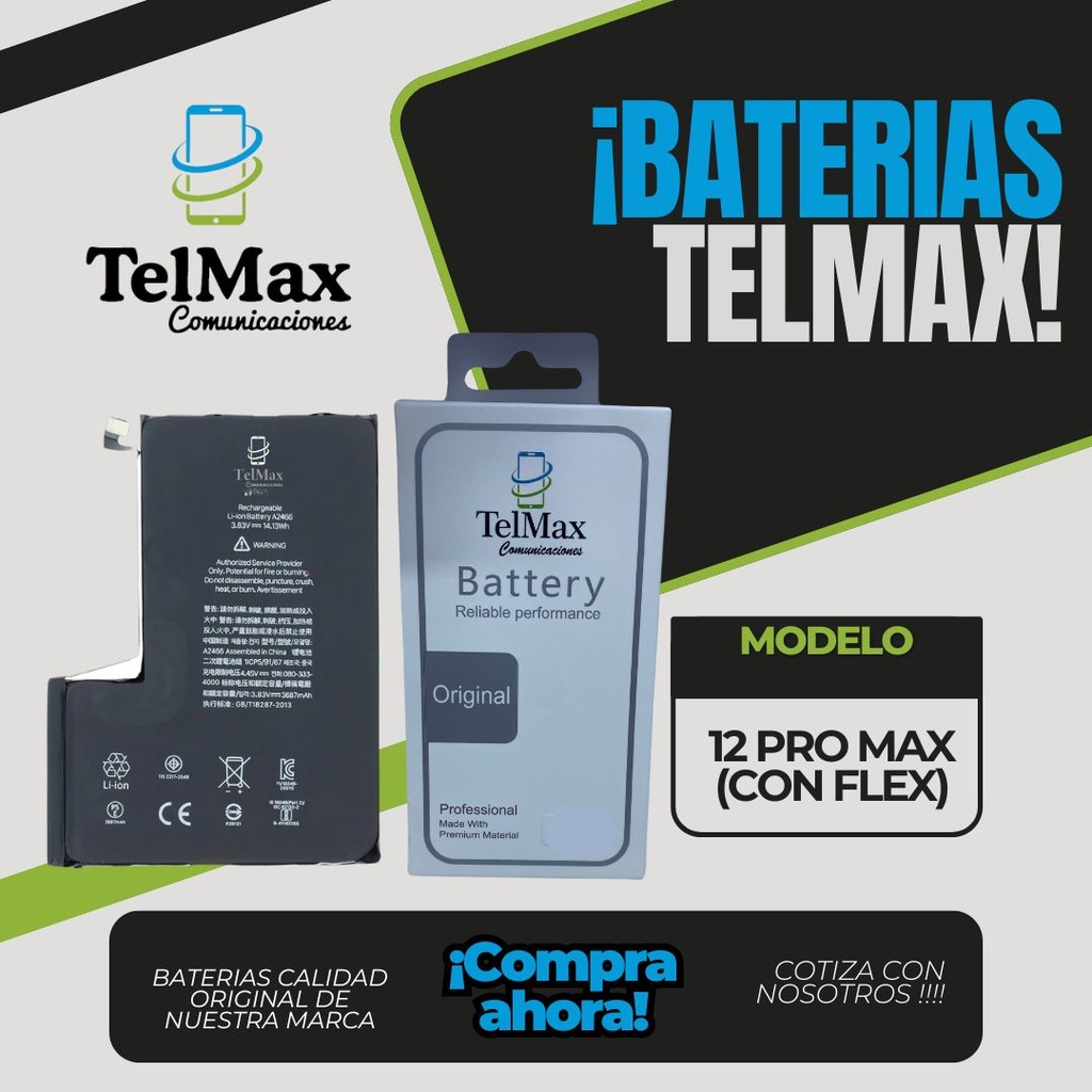 BATERIA PARA 12 PRO MAX (CON FLEX)