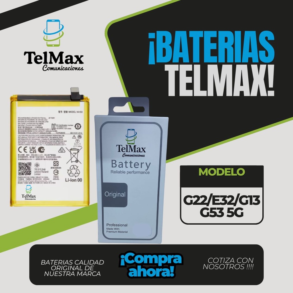 BATERIA PARA MOTO G22/ E32/ G13/ G53 5G/ E13 (NH50)