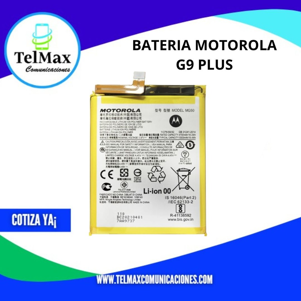 BATERIA MOTOROLA G9 PLUS