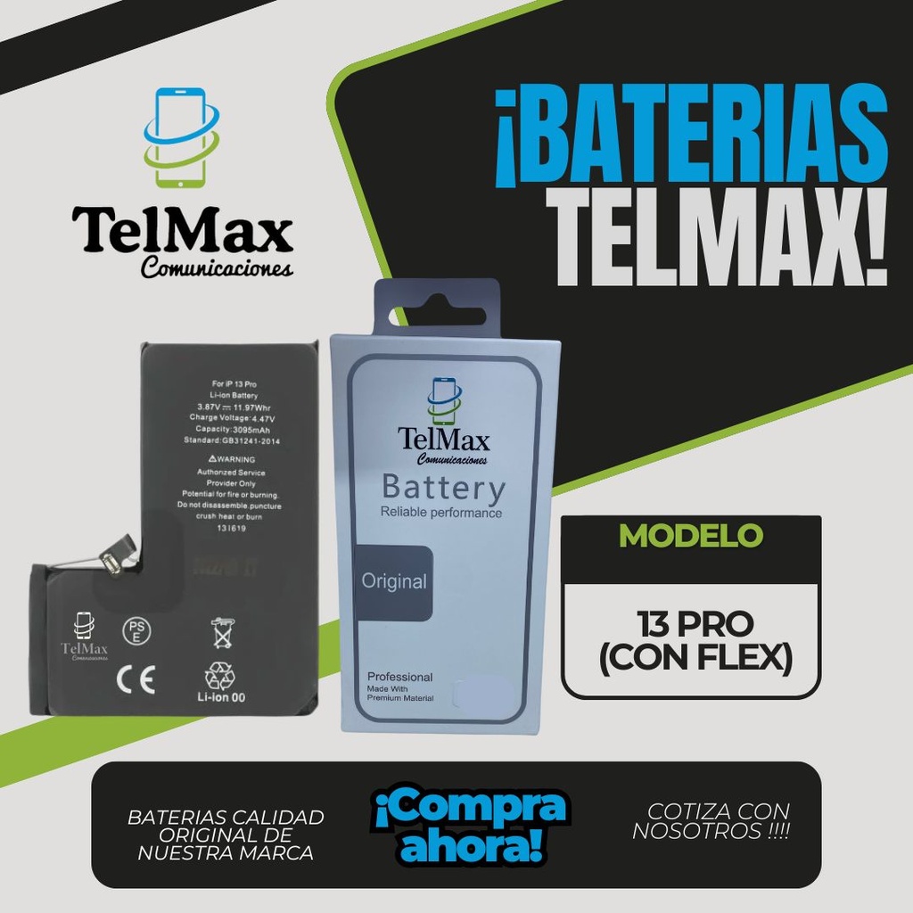BATERIA IPHONE 13 PRO (CON FLEX) (Original)