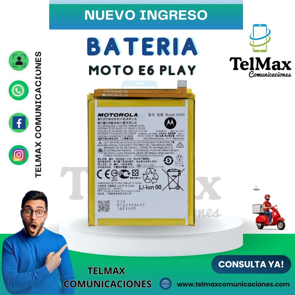 BATERIA MOTO E6 PLAY / E6S / E6I