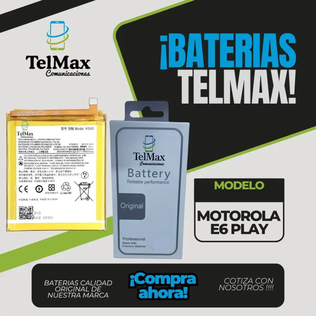 BATERIA PARA MOTO E6 PLAY / E6S / E6I (KS40)