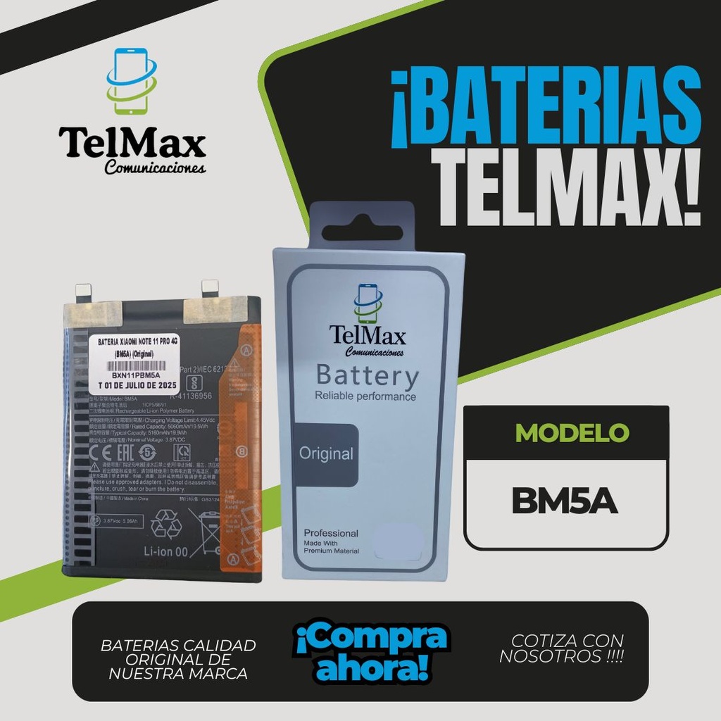 BATERIA PARA XIA NOTE 11 PRO 4G (BM5A) (Original)