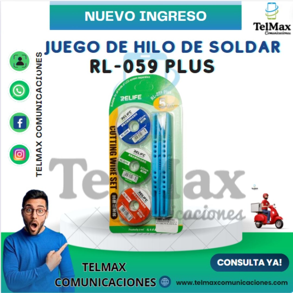 JUEGO DE HILO DE SOLDAR RELIFE RL-059 PLUS