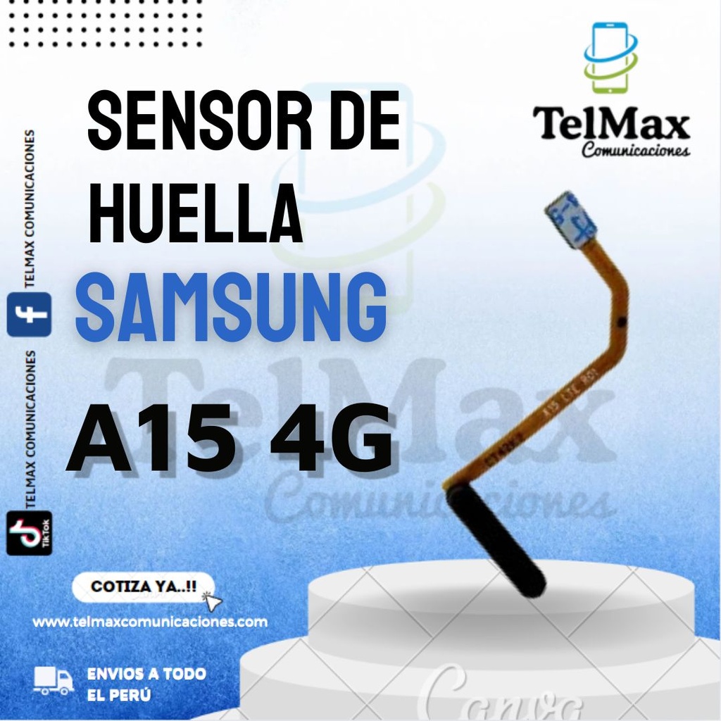 SENSOR DE HUELLA PARA SAM A15 4G (Negro)