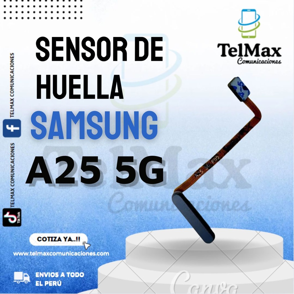 SENSOR DE HUELLA PARA SAM A25 5G (Negro)