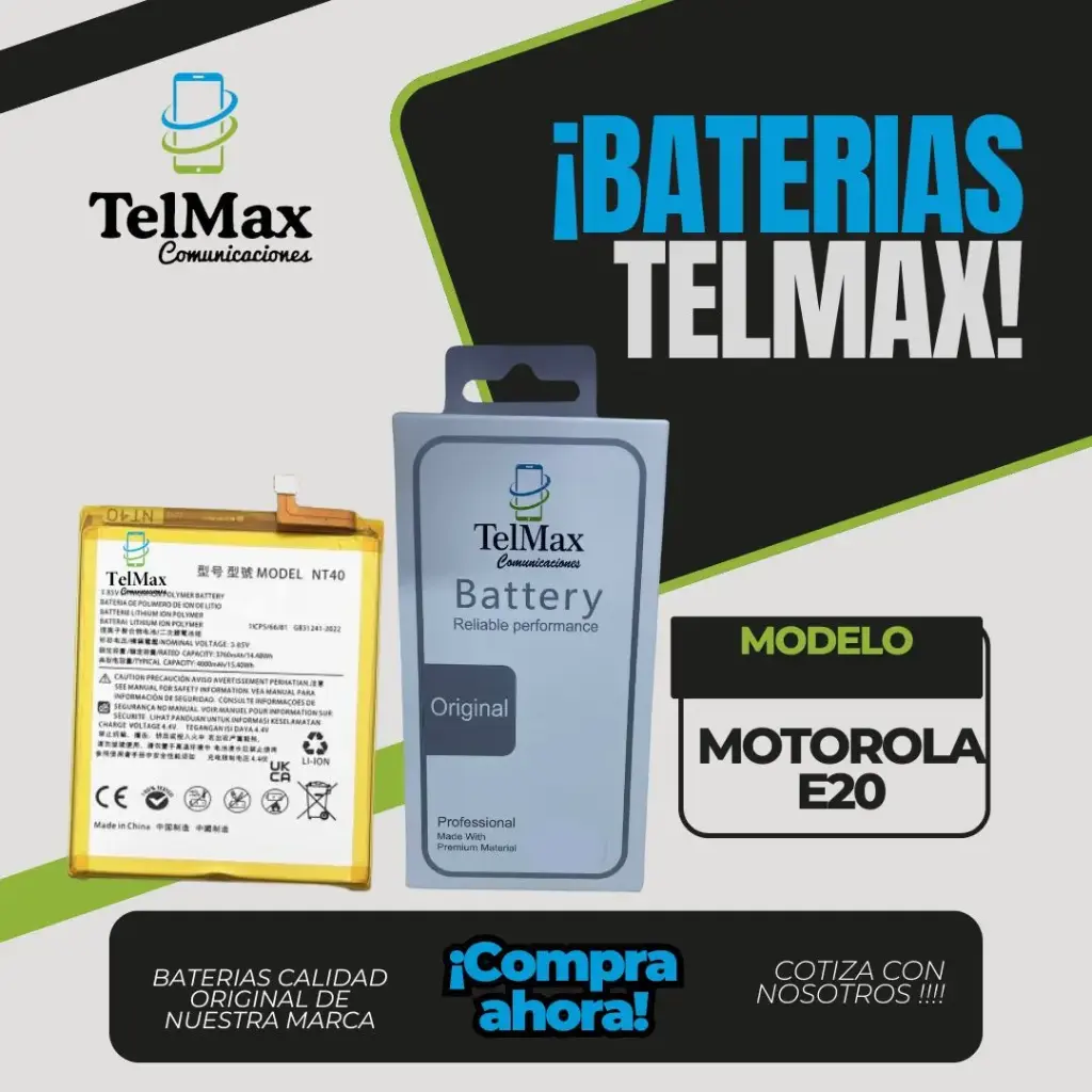 BATERIA PARA MOTO E20/ MOTO G PURE 2021(NT40)