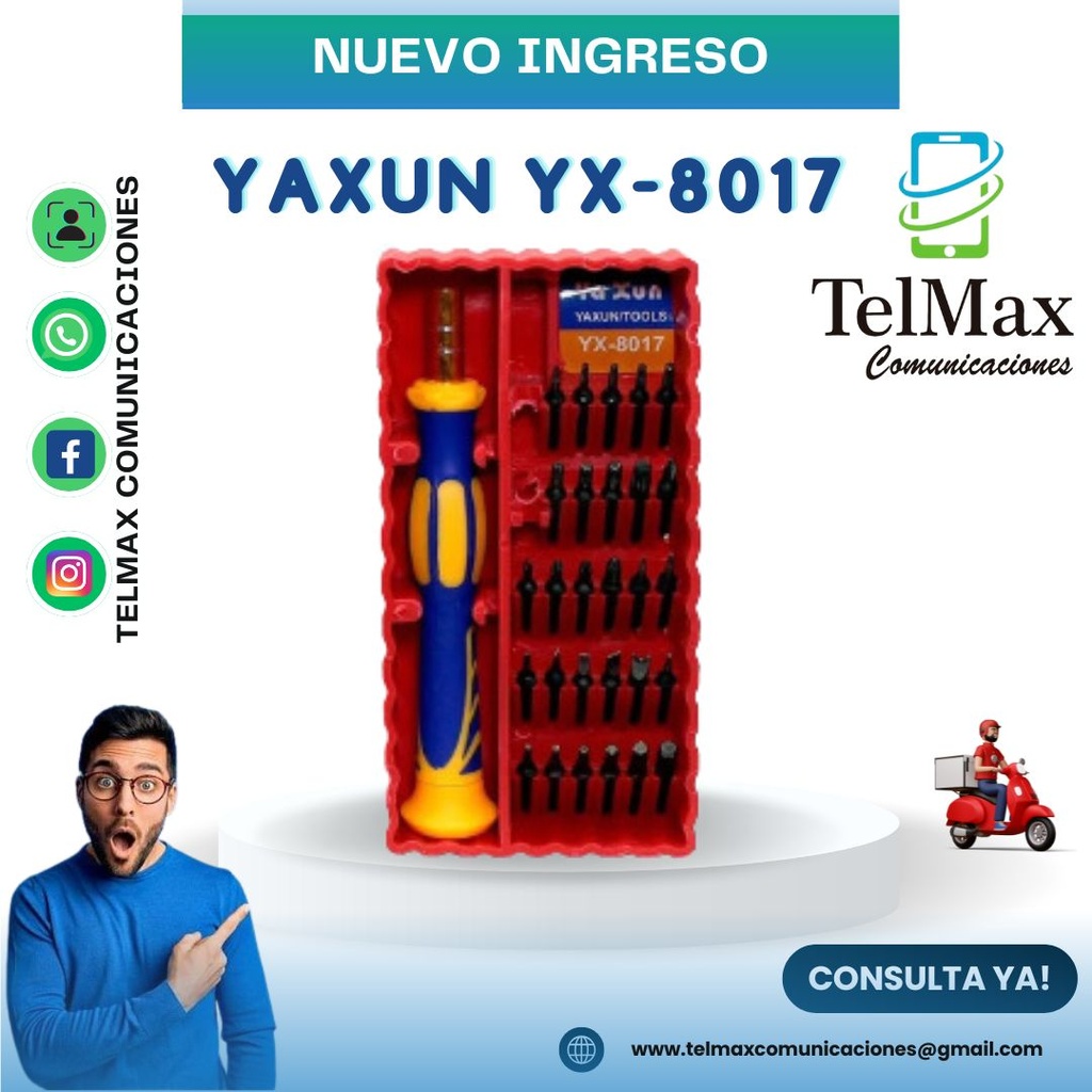 SET DE DESTORNILLADORES YAXUN YX-8017