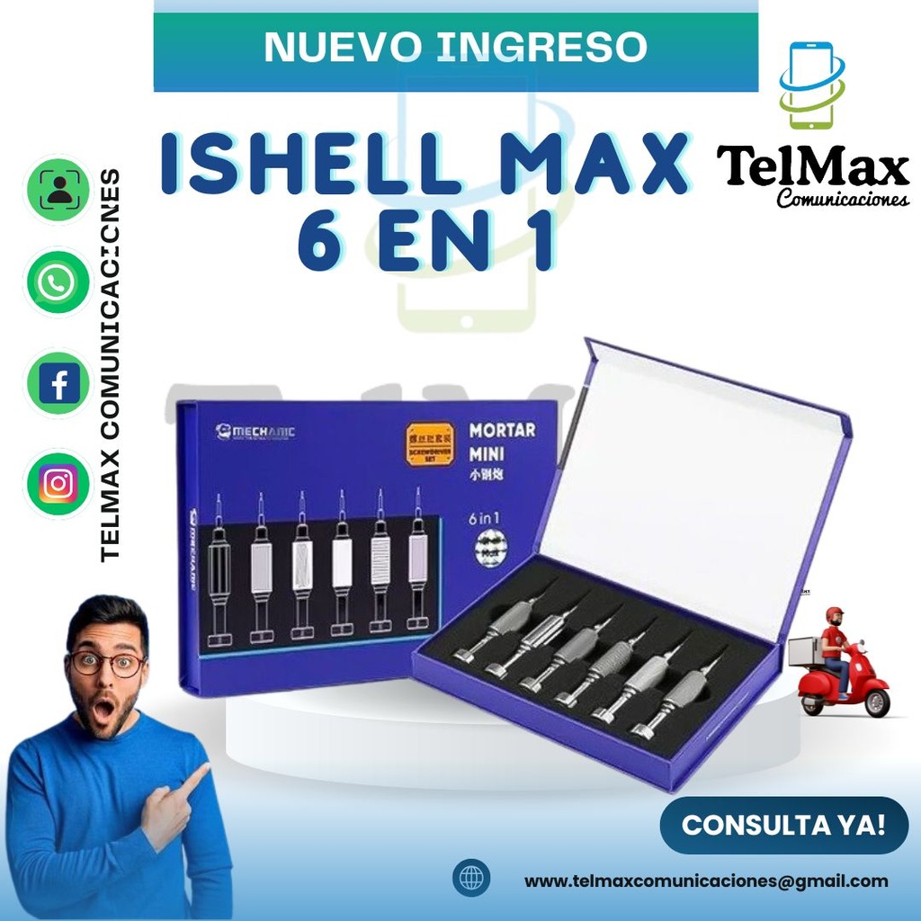 SET DE DESTORNILLADORES ISHELL MAX 6 EN 1