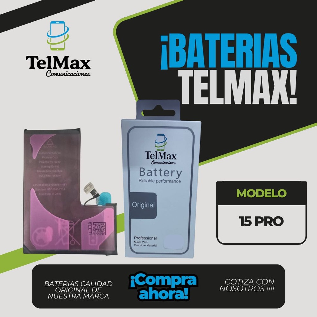 BATERIA IPHONE 15 PRO (CON FLEX)