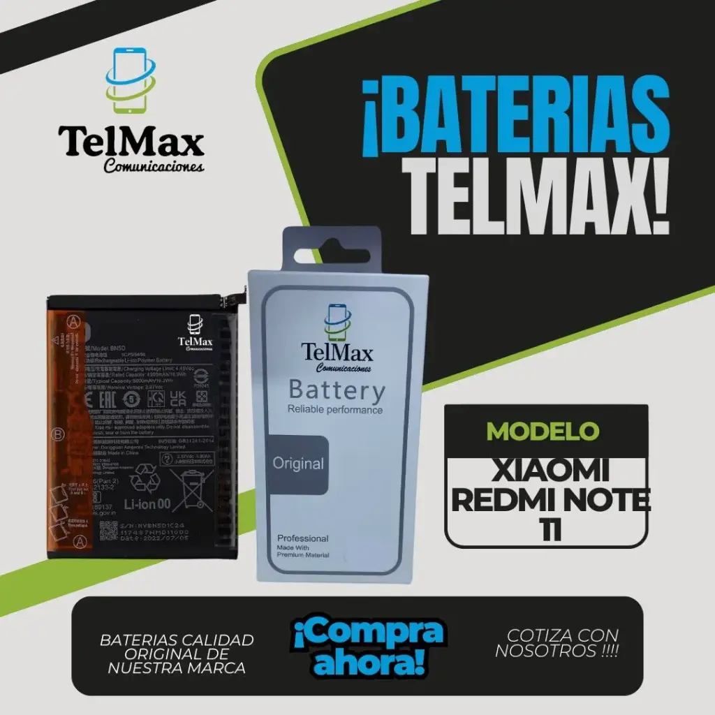 BATERIA PARA XIA REDMI NOTE 11 4G/ NOTE 11S/ NOTE 12S/ M4 PRO 4G (BN5D)(AAA)