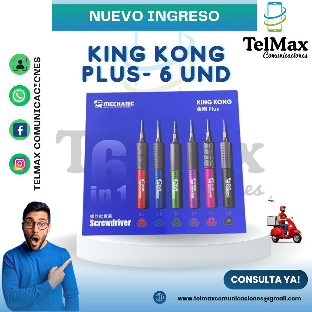 SET DE DESTORNILLADORES MECHANIC KING KONG PLUS- 6 UND
