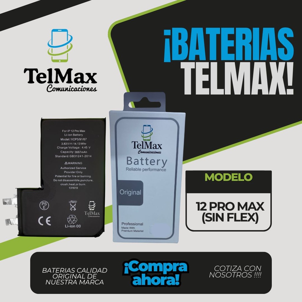 BATERIA IPHONE 12 PRO MAX (CELDA)(Original)
