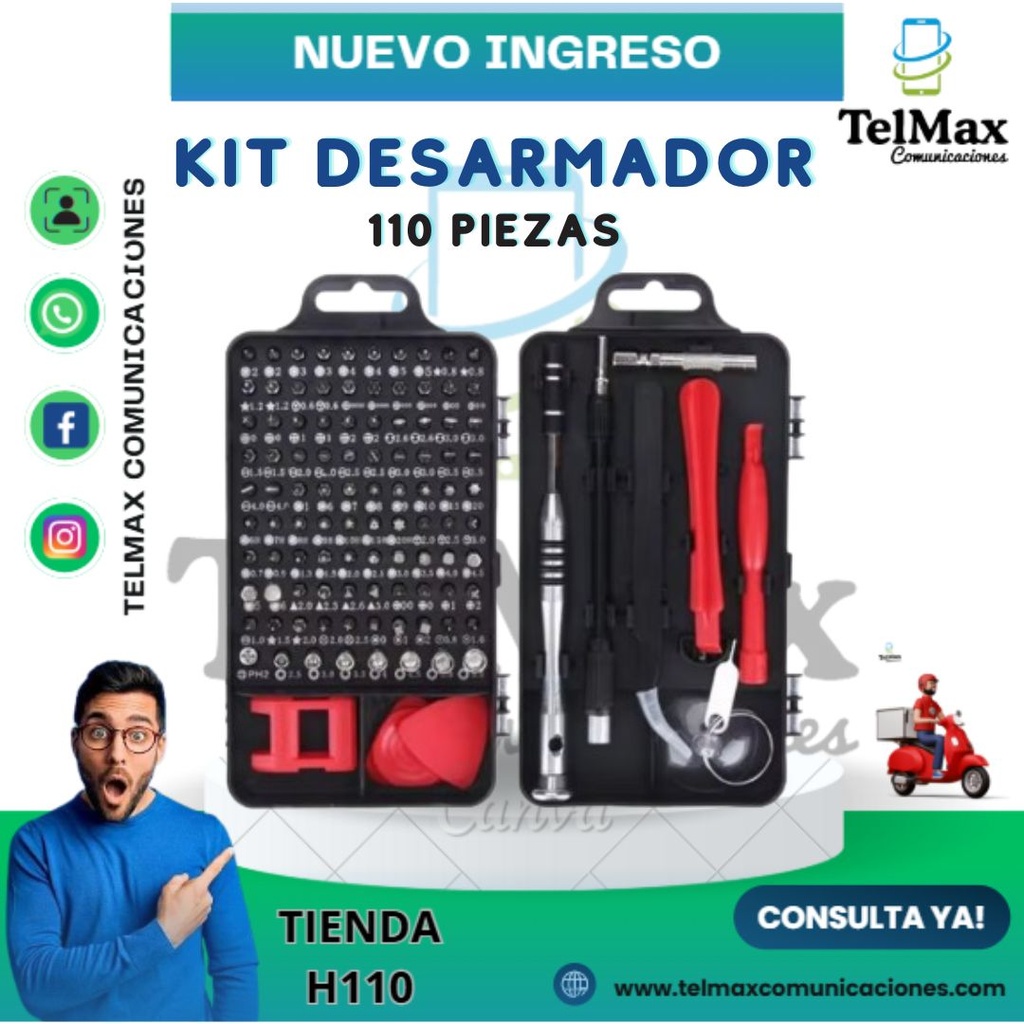 KIT DE PRECISION MULTIFUNCIONAL CON DESTORNILLADOR 110