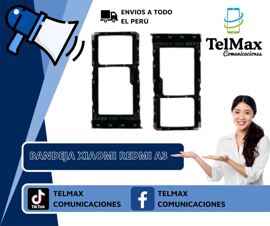 BANDEJA PARA XIA REDMI A3 (Negro)