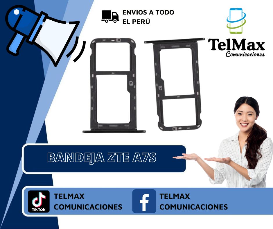 BANDEJA PARA ZTE A7S (Negro)