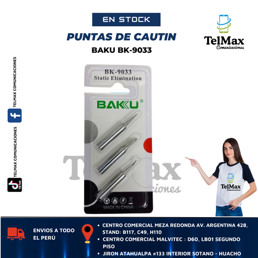 [PCBK9033UN] PUNTA DE CAUTÍN BAKU BK-9033 3 UND