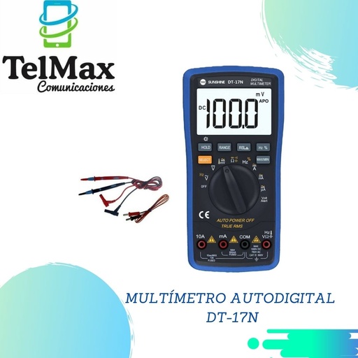 [MASDT17N] MULTÍMETRO AUTODIGITAL SUNSHINE DT-17N